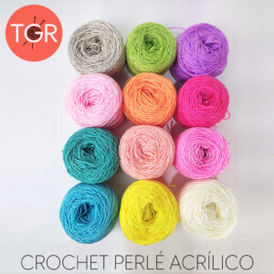 Crochet Perlé Acrílico - Pack de 12 Ovillos de 25grs c/u